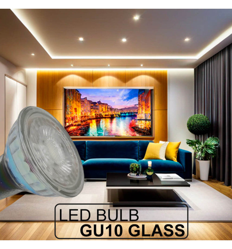 6W GU10 Glass LED Bulb with SAMSUNG Chip 5700K - Lamps