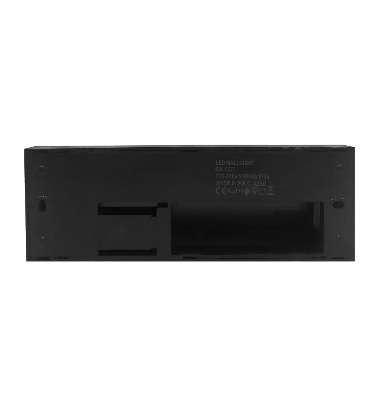 6W KOUVOLA LED Wall Light in Black IP65 3CCT - Wall Light Fixtures - Bollard Lights
