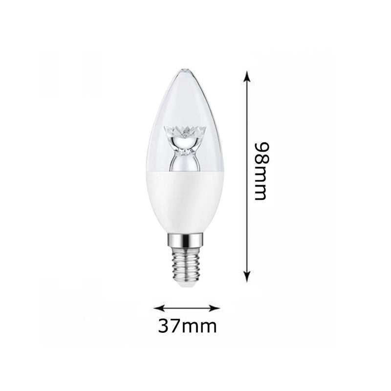 6W E14 LED Candle Bulb with Lens 6000K - E14 Candle Bulb