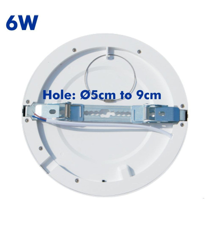 6W Round MOSS LED Ceiling Light White with Adjustable Cut Out 3 CCT - Ceiling Light Fixtures - Downlights