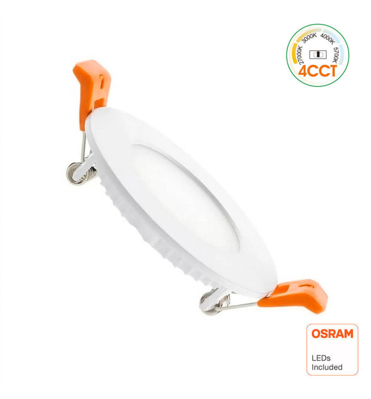 6W Round Slim LED Downlight with OSRAM Chip 4CCT - Downlights