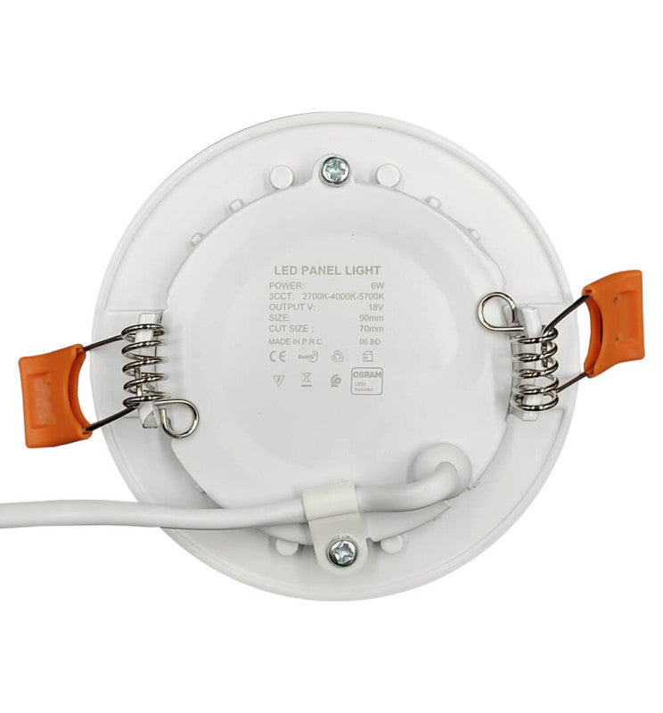 6W Round Slim LED Downlight with OSRAM Chip 4CCT - Downlights