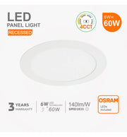 6W Round Slim LED Downlight with OSRAM Chip 4CCT - Downlights