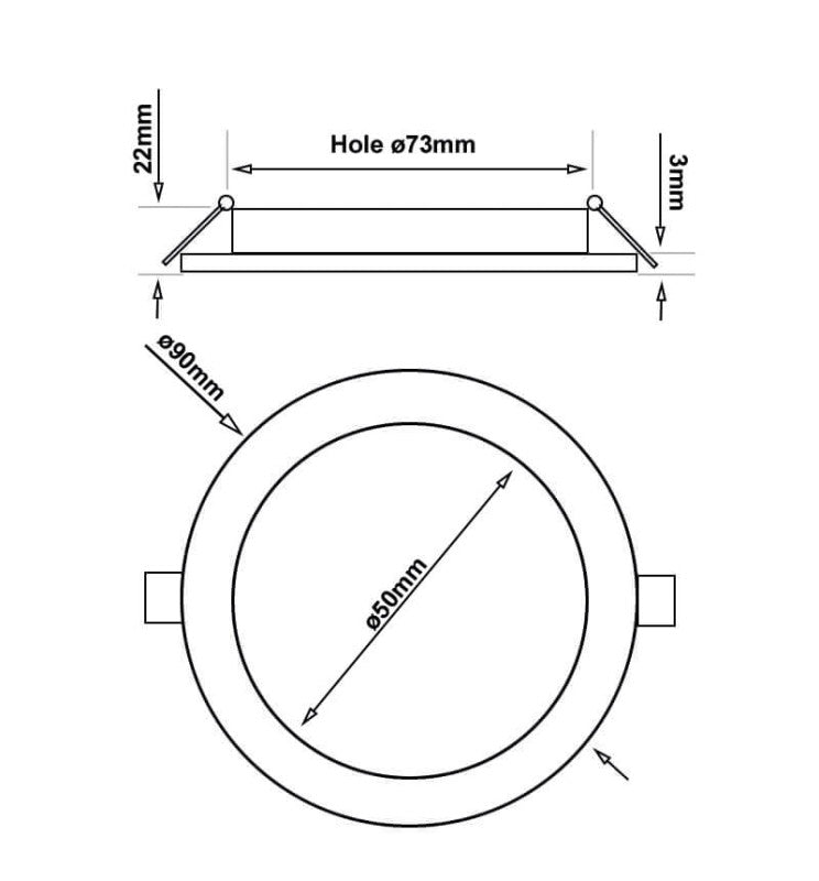 6W Round Slim LED Downlight with OSRAM Chip 4CCT - Downlights