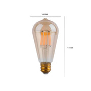 6W ST64 LED Bulb Filament Vintage E27 Gold 2200K - LED Light Bulbs - Lamps