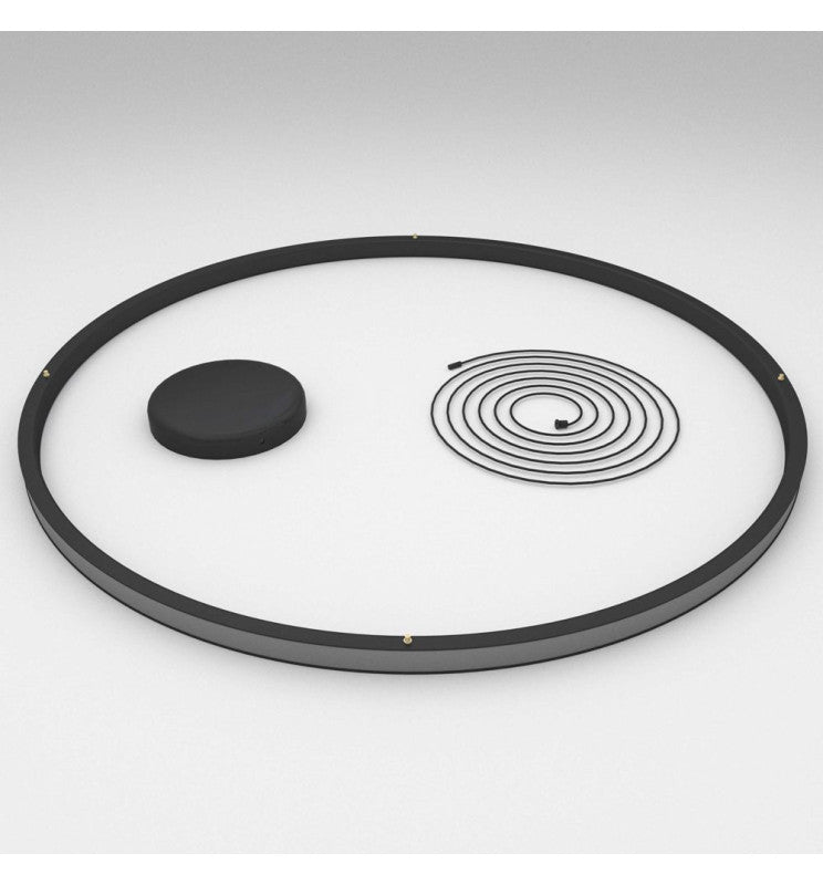 77W Circular SPACE VENUS LED Pendant Light in Black 120cm - Ceiling Light Fixtures - Linear Lights