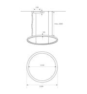 77W Circular SPACE VENUS LED Pendant Light in White 120cm - Ceiling Light Fixtures - Decorative Lighting