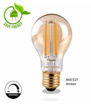 7W Dimmable E27 A60 LED Filament Bulb 2700K - Retro bulb
