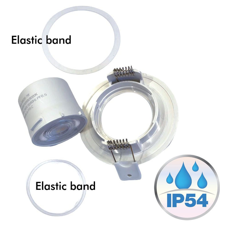 7W Round LED Downlight in White with OSRAM Chip IP54 3 CCT - LED Downlight