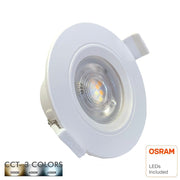 7W Round LED Downlight in White with OSRAM Chip IP54 3 CCT - LED Downlight