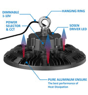 80W 100W 150W Dimmable FRANCE LED UFO High Bay with SAMSUNG Chip 3 CCT - STANDARD 20-30 Days delivery - LED high bay