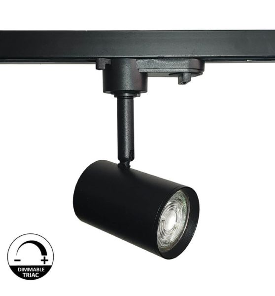 8W Single-phase Track Light with GU10 LED bulb - BLACK