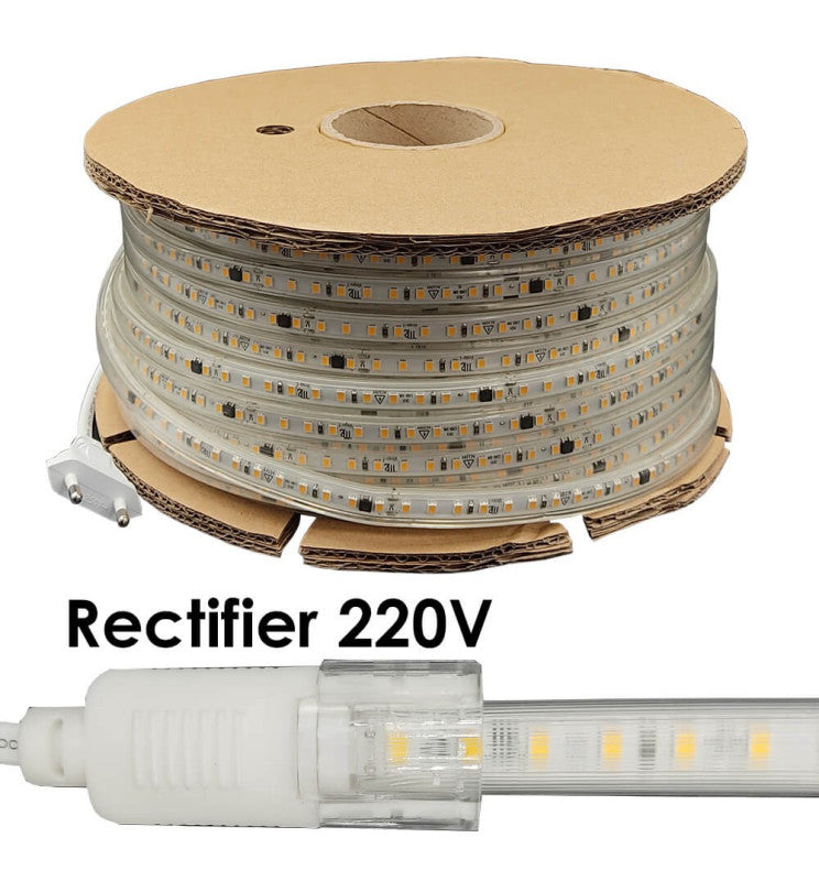 8W Dimmable LED Strip with Rectifier Cable 50m 5700K - Light Ropes & Strings - Strip Lights