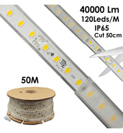 8W Dimmable LED Strip with Rectifier Cable 50m 5700K - Light Ropes & Strings - Strip Lights