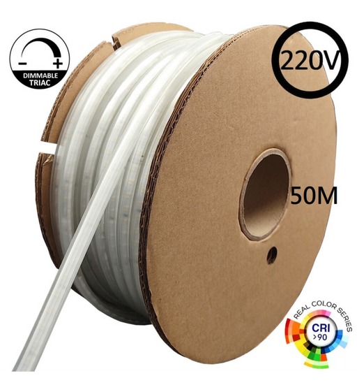 8W Dimmable LED Strip with Rectifier Cable 50m 5700K - Light Ropes & Strings - Strip Lights