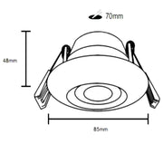 8W Dimmable Waterproof Convex LED Downlight 4 CCT - LED Downlight