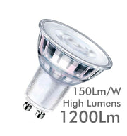 8W HIGH LUMINOSITY DIMMABLE LED GU10 Bulb - Glass - 24º 2700K - LED Light Bulbs - Lamps