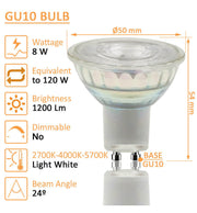 8W HIGH LUMINOSITY LED GU10 Bulb - Glass - 24º 4000K - LED Light Bulbs - Lamps