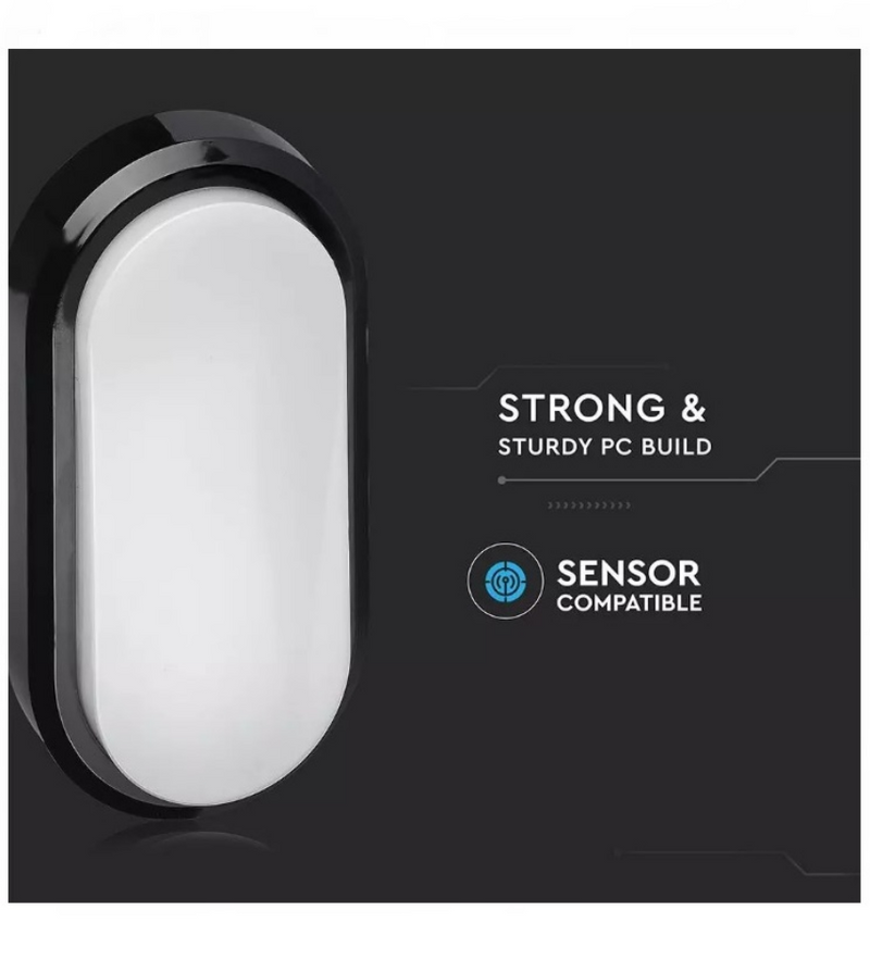 8W Oval LED Dome Light in Black 6400K - LED light