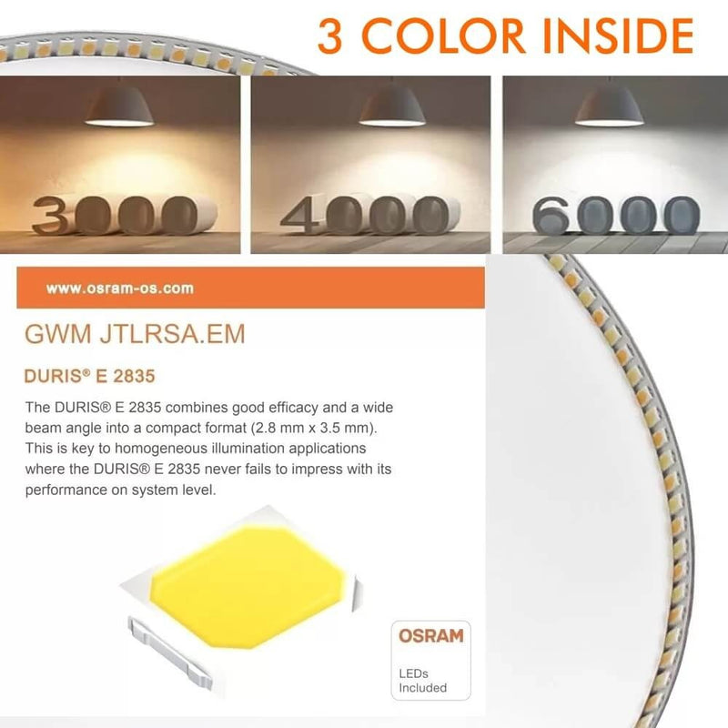 8W Round LED Downlight with OSRAM Chip 3 CCT - Ceiling Light Fixtures - Downlights