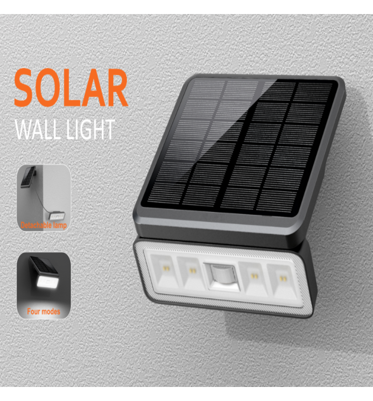 8W Solar LED Wall Light with PIR Motion Sensor 4000K - Wall Light Fixtures - Solar Lighting