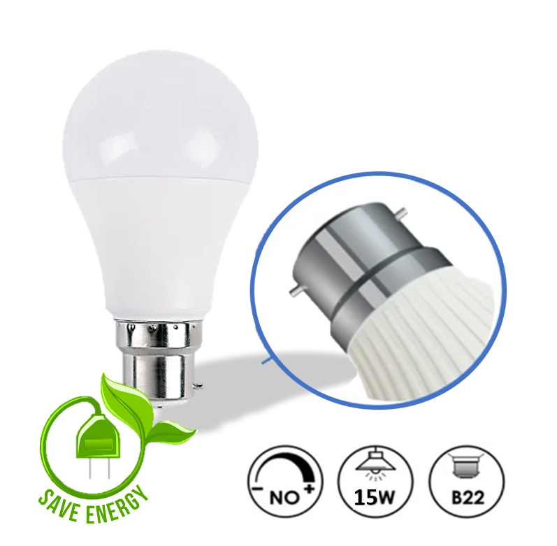 9W LED Bulb B22 GLS A60 4000K - LED Light Bulbs - Lamps