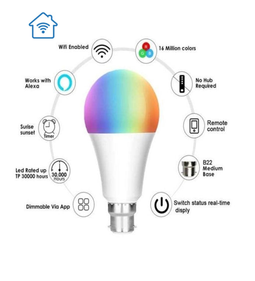 9W LED Smart Bulb B22 RGB - B22 smart