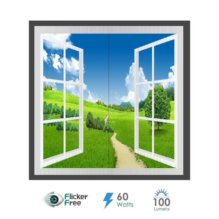 Artificial window 120cm X 120cm Sky,Tree,Grass - LED Panel