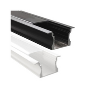 Recessed Aluminum Profile 2m in White or Black for LED Strip - White - Aluminium profile