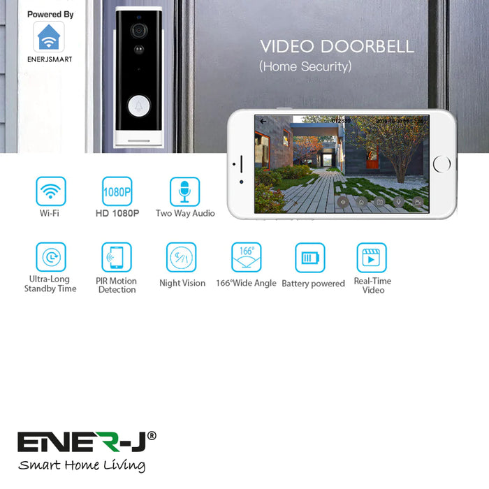 Smart Wireless Video Doorbell with Plug-in Chime - Door Bell