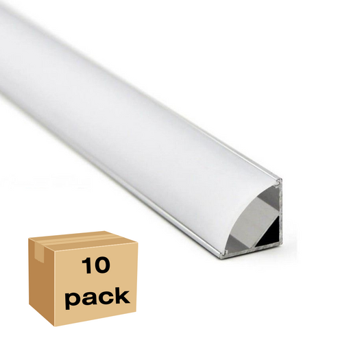 10 pack 2m Angular Aluminium profile for LED Stripe - LED Strip