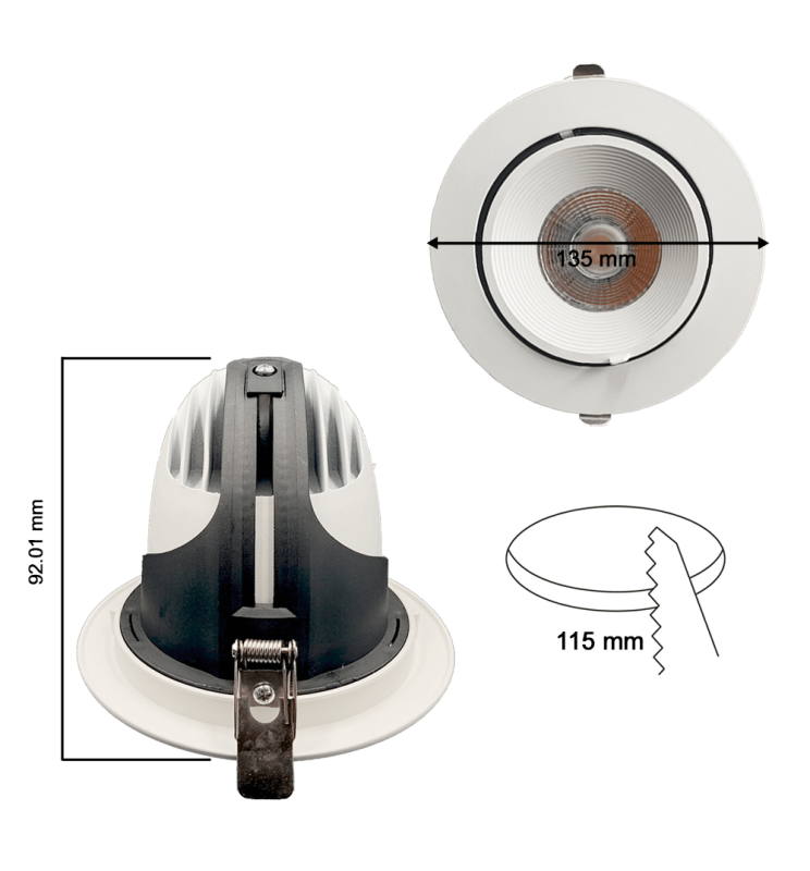 25W Adjustable Recessed LED Spotlight with Philips Driver CCT - STANDARD 20-30 working days - LED Spotlight