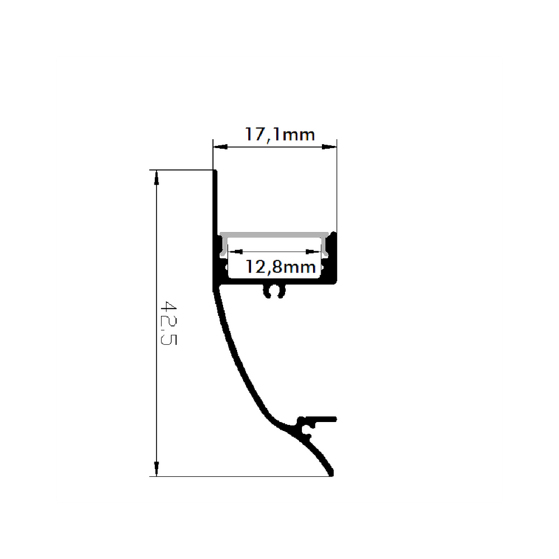 2m Aluminium Cornice profile for LED Strip - LED Accessories