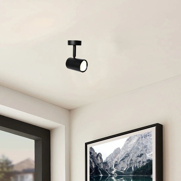 Black Ceiling Lamp for 1x GU10 - LED Spotlight