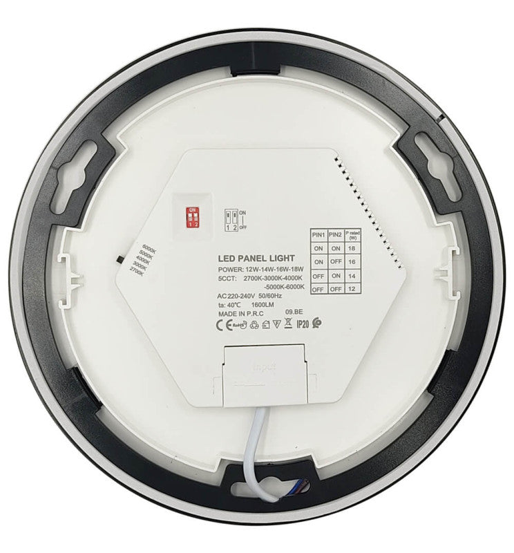 18W to 12W Adjustable Power BONN LED Downlight Black 5 CCT - LED ceiling lighting