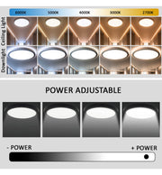 18W to 12W Adjustable Power BONN LED Downlight Black 5 CCT - LED ceiling lighting