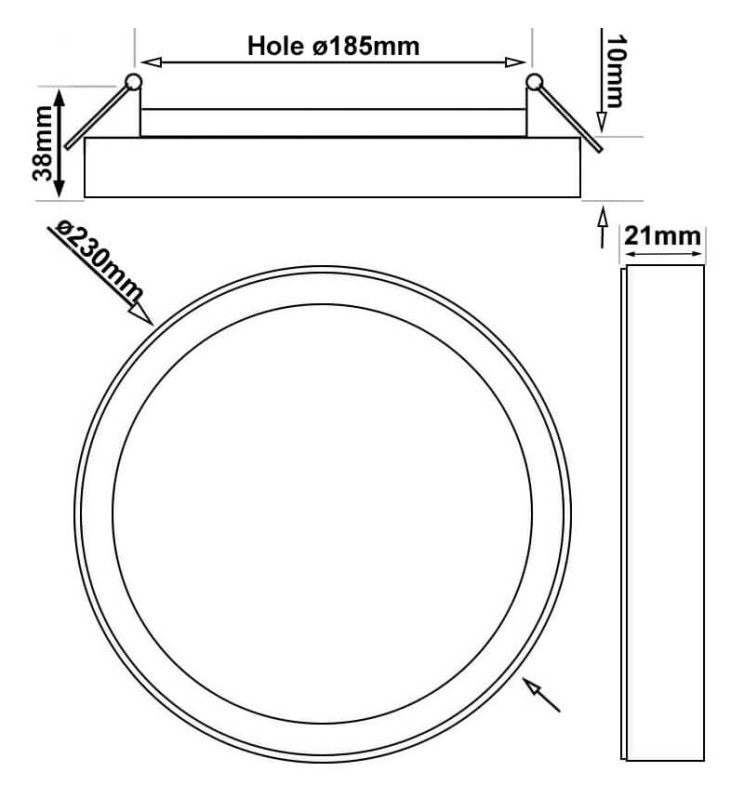 18W to 12W Adjustable Power BONN LED Downlight Black 5 CCT - LED ceiling lighting