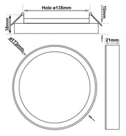 12W to 6W Adjustable Power BONN LED Downlight Black 5 CCT - LED ceiling lighting