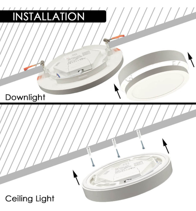 12W-6W Adjustable Power LED Downlight BONN White IP44 - 5CCT