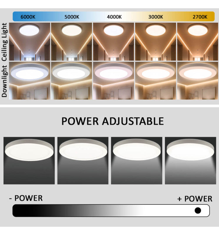 12W to 6W Adjustable Power BONN LED Downlight White 5 CCT - LED ceiling lighting