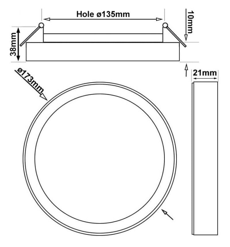 12W to 6W Adjustable Power BONN LED Downlight White 5 CCT - LED ceiling lighting