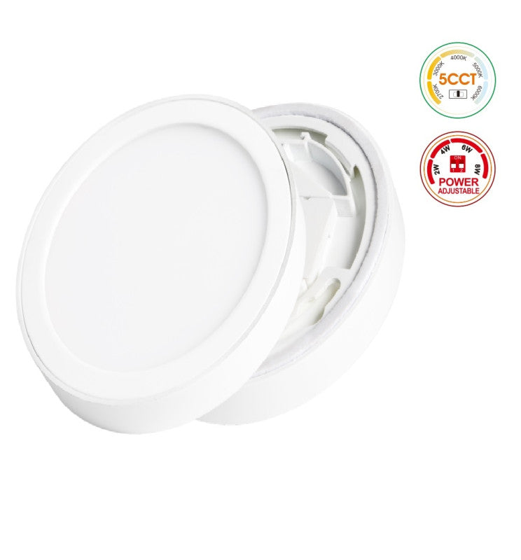 18W to 12W Adjustable Power BONN LED Downlight White 5 CCT - LED ceiling lighting