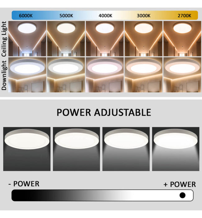 18W-12W Adjustable Power LED Downlight BONN White IP44 - 5CCT