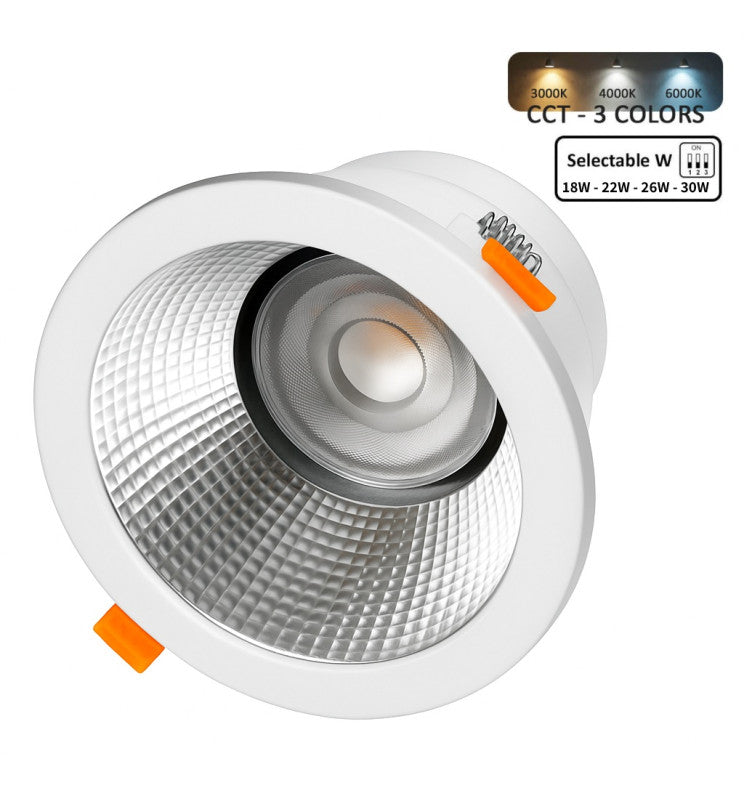 30W Circular LED Downlight GXtronic CRI+92 Cut-out Ø145mm 3CCT IP65