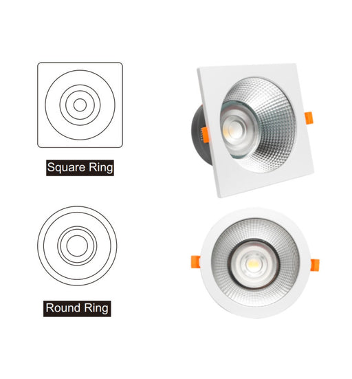 60W Circular LED Downlight GXtronic CRI + 92 IP65 Cut-out Ø205mm 3CCT - LED Downlight