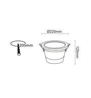 60W Circular LED Downlight GXtronic CRI + 92 IP65 Cut-out Ø205mm 3CCT - LED Downlight