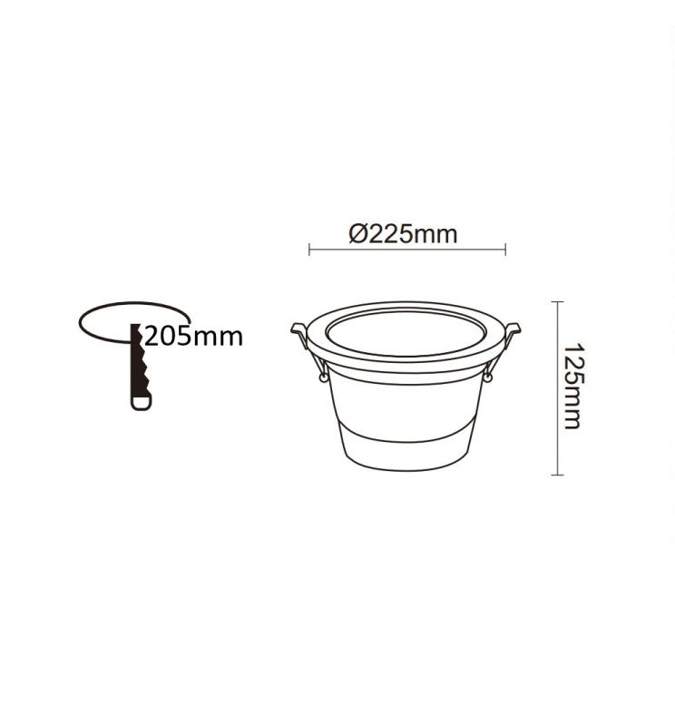 60W Circular LED Downlight GXtronic CRI + 92 IP65 Cut-out Ø205mm 3CCT - LED Downlight