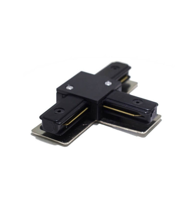 T-shaped Connector Black for Single Phase REINFORCED LED Track - Tracklights Rail