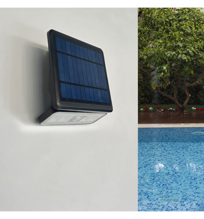 Solar LED Sconce with Detachable Panel - 1000 Lumens - PIR Motion Sensor - 4000K