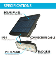 8W Solar LED Wall Light with PIR Motion Sensor 4000K - Solar LED light